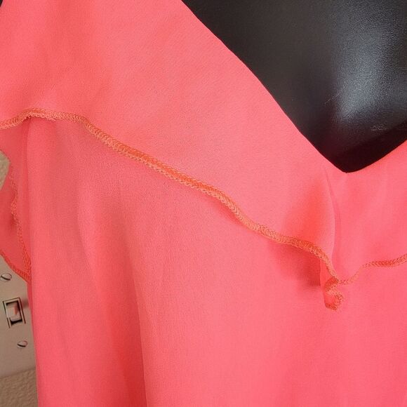 Lily White Nwt Hot Pink Ruffle Swing Camisole Tank Top Size Small - Picture 3 of 5